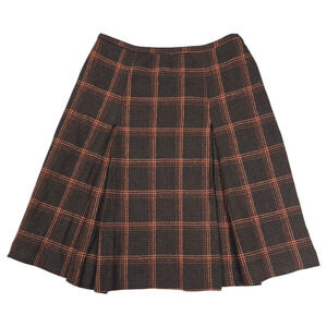 Laura Leigh Wom 10 Brown Wool Pleated Skirt Y2K Academia Schoolgirl Fall Winter